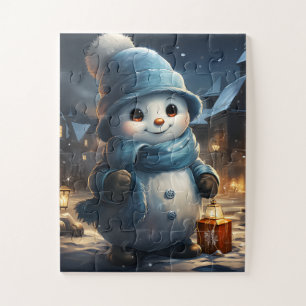Quebra-cabeça Festivo Feriado de inverno Fresado de Natal Snowma