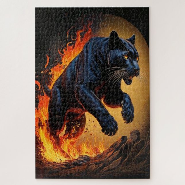 Quebra-cabeça Fierce Black Panther Puzzle (Vertical)