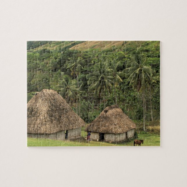 Quebra-cabeça Fiji, Viti Levu, Navala, casas tradicionais Bure (Horizontal)