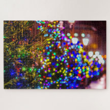 Fileira De Árvores De Natal Iluminadas