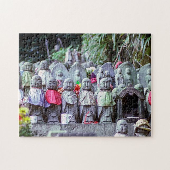 Quebra-cabeça Fileiras de pequenas estátuas de monges Jizo com b (Horizontal)