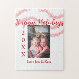 Quebra-cabeça Filhos da família das crianças reluzentes vermelho