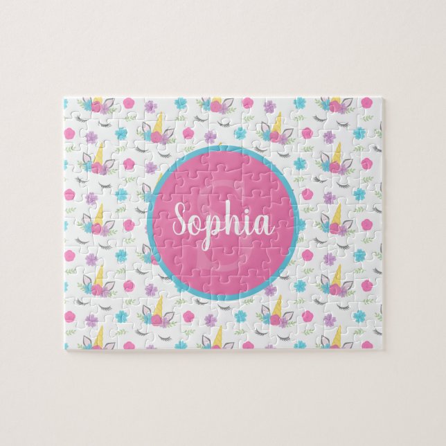 Quebra-cabeça Filhos de Monogramas Personalizados de Rosto Unico (Horizontal)