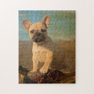 Quebra-cabeça Filhote de cachorro bonito do buldogue francês,