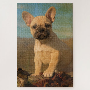 Quebra-cabeça Filhote de cachorro branco, foto de vintage