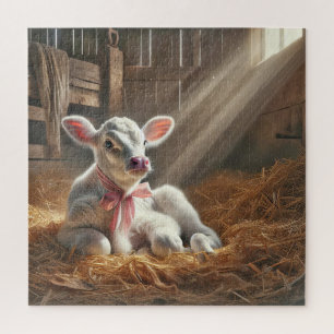 Quebra-cabeça Filhote De Filhote Em Sunlit Barn Stall