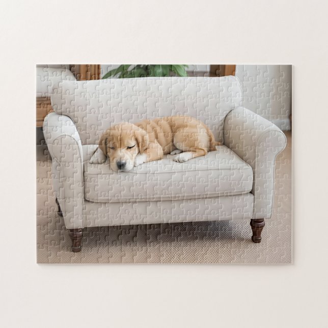 Quebra-cabeça Filhote de Retriever Dourado Dormindo (Horizontal)