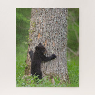 Quebra-cabeça Filhote de Urso Preto Grandes Montanhas Fumegant