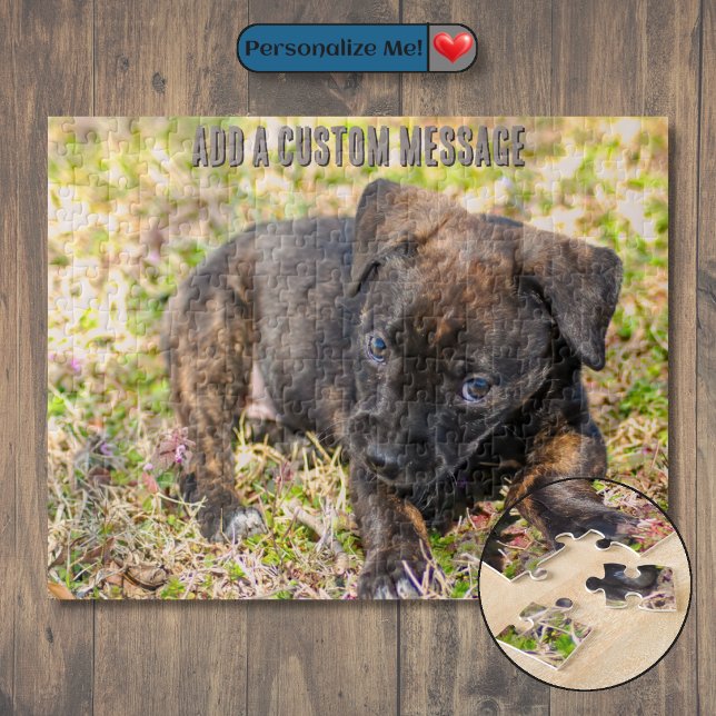 Quebra-cabeça Filhote Inocente Marrom-Claro (Innocent Brindle Puppy Jigsaw Puzzle)