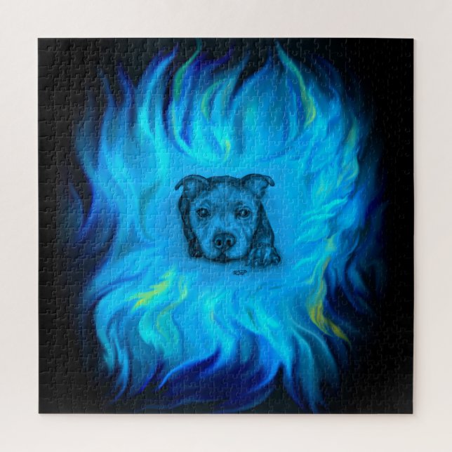 Quebra-cabeça Filhote Staffy Azul (Vertical)