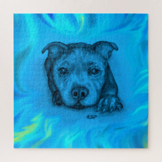 Quebra-cabeça Filhote Staffy Azul