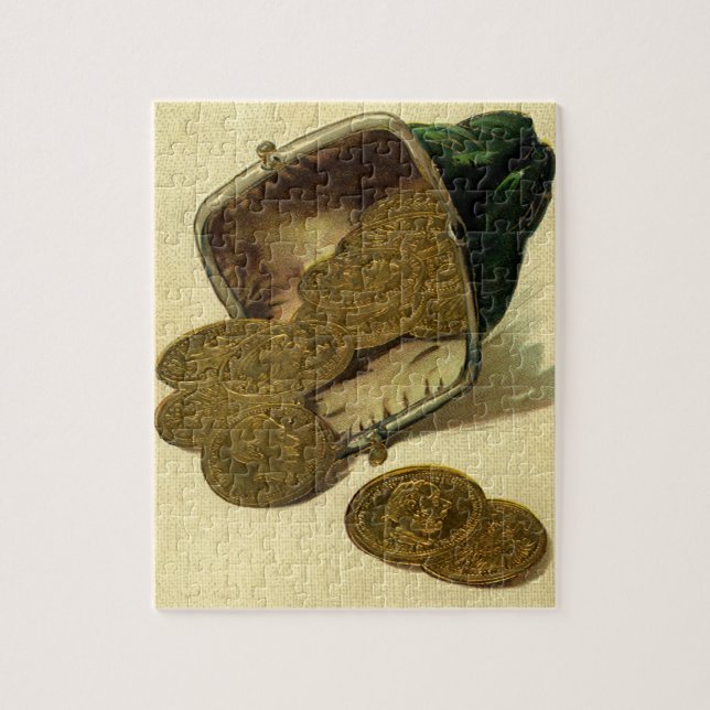 Quebra-cabeça Finanças Empresariais Antigas, Moeda de Ouro na Bo (Vertical)