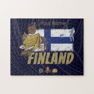 Quebra-cabeça Finlândia Manose Vintage Flag Tent Retro Souvenir