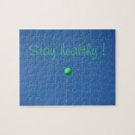 Quebra-cabeça Fique saudável com o balão verde no céu