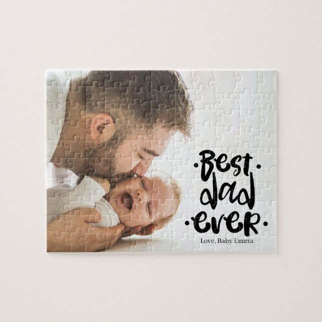 Quebra-cabeça First Father’s Day Custom Photo Gift From Baby  (Horizontal)