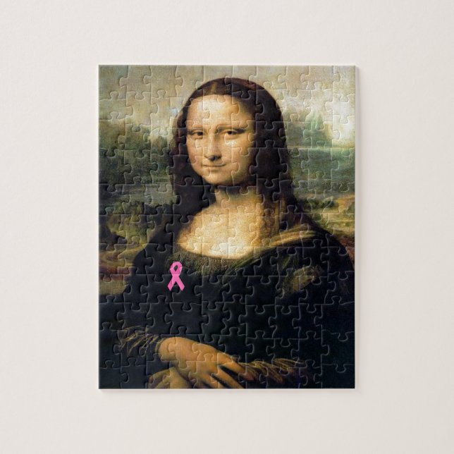 Quebra-cabeça Fita cor-de-rosa Mona Lisa (Vertical)