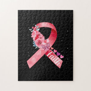 Quebra-cabeça Fita Rosa de Consciência do Cancer da Mama