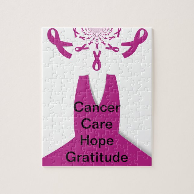 Quebra-cabeça Fitas cor-de-rosa Sensibilização do Cancer de Arte (Vertical)