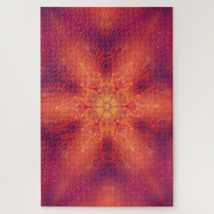 Quebra-cabeça Flaming Fiery Phoenix Burning Snowflake