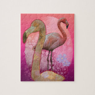 Quebra-cabeça Flamingle Floral Flamingo