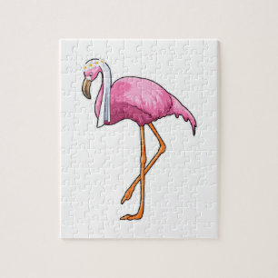 Quebra-cabeça Flamingo como Noiva com Véu