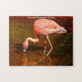 Quebra-cabeça Flamingo Florida, cor-de-rosa, Cartões de natal