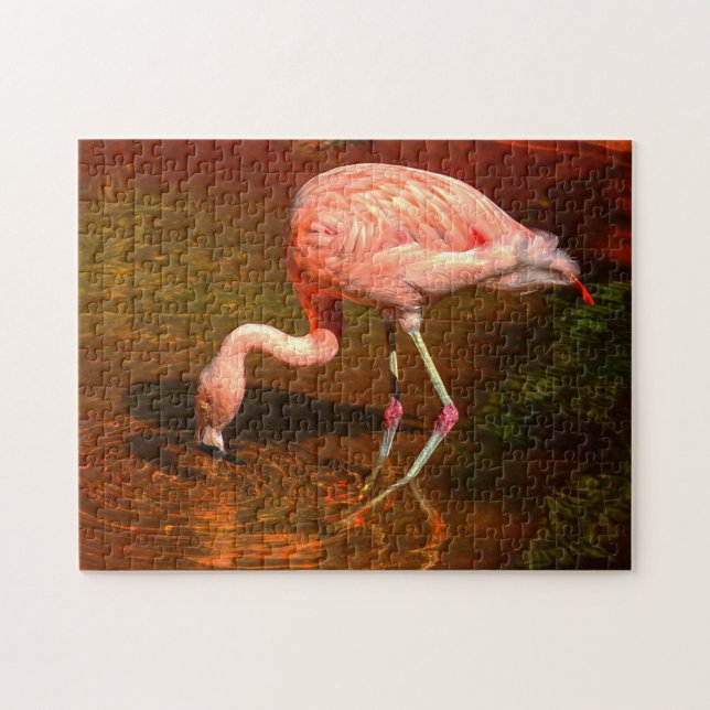 Quebra-cabeça Flamingo Rosa Flórida. (Horizontal)