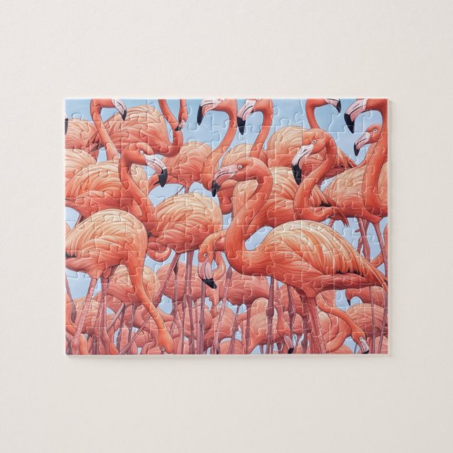 Quebra-cabeça Flamingos, Quebra-cabeça, 20 x 25 cm, 110 peças (Horizontal)