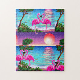 Quebra-cabeça Flamingos Sun