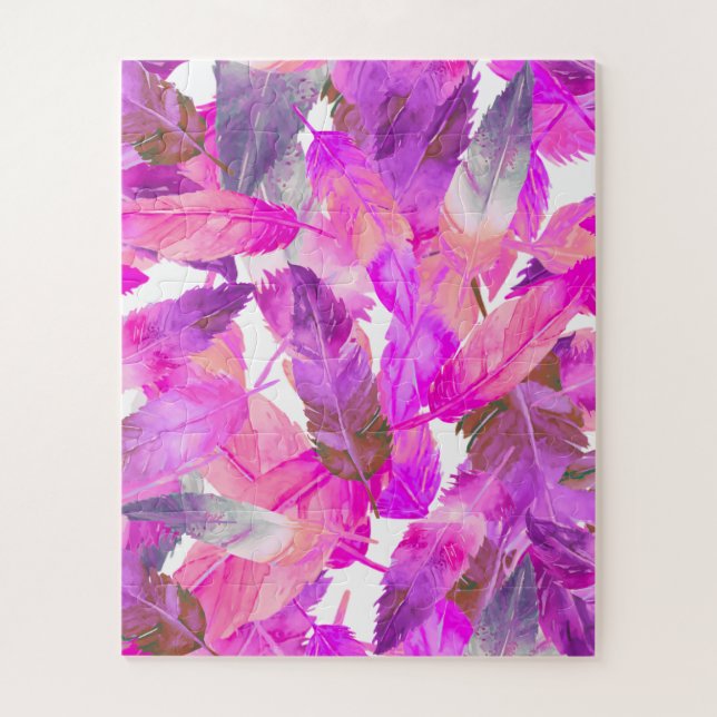 Quebra-cabeça Flapping Flamingos Pink Feathers puzzle (Vertical)