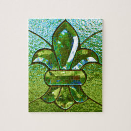 Quebra-cabeça Fleur De Lis, Vidro De Lis, Verde