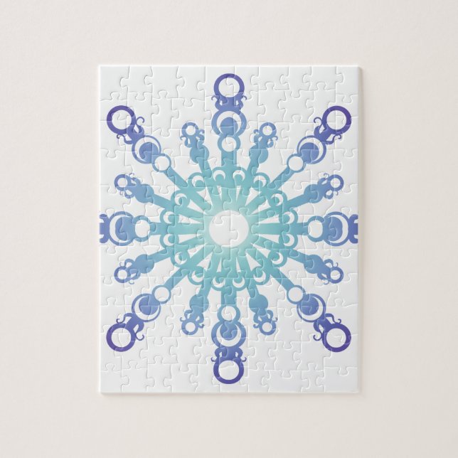 Quebra-cabeça Floco azul IV (Vertical)