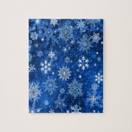 Quebra-cabeça Flocos de neve de Natal Azul e Prata