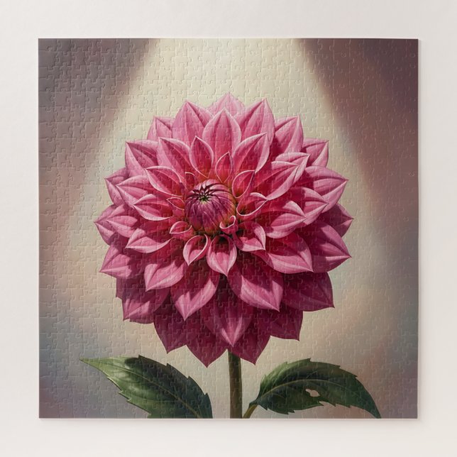 Quebra-cabeça Flor Botânica de Dália Rosa (Vertical)
