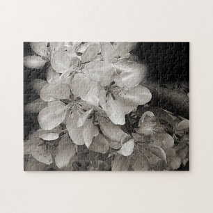 Quebra-cabeça Flor Brilhante De Natureza Preta E Branca