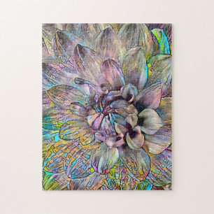 Quebra-cabeça Flor Colorida de Abstrato Lotus Duro desafiador