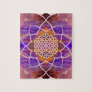Quebra-cabeça Flor da vida em Lotus - textura pintada