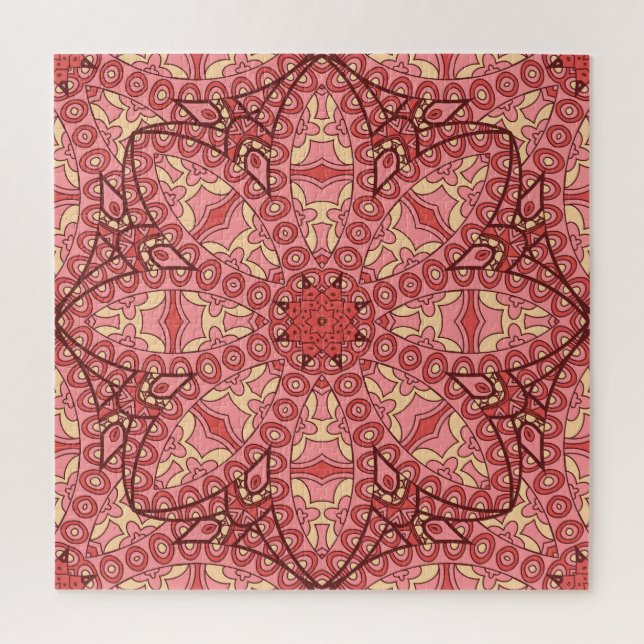 Quebra-cabeça Flor de Abstrato étnico, Mandalas Sem Costura. (Vertical)