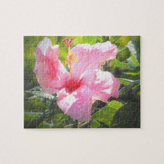 Quebra-cabeça Flor de Hibiscus Rosa (Horizontal)