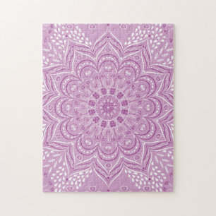 Quebra-cabeça Flor de Lotus Elegante de Mandala Roxo
