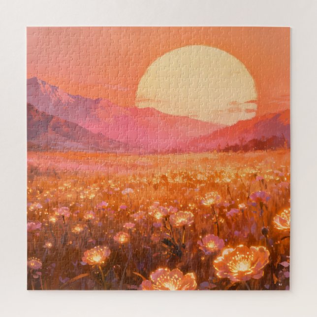 Quebra-cabeça Flor de Pôr do Sol (Vertical)