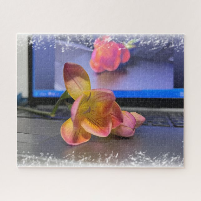 Quebra-cabeça Flor freesia no teclado (Horizontal)