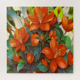 Quebra-cabeça Flor Laranja Vibrante