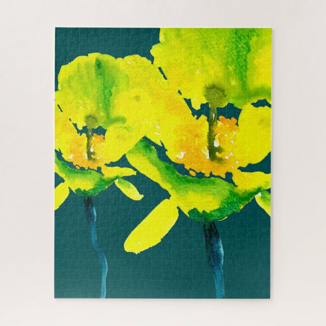 Quebra-cabeça Flor livre de abstrato amarelo (Vertical)