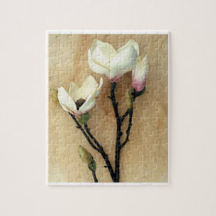 Quebra-cabeça Flor Magnolia em Pergaminho Fotografia Moderna