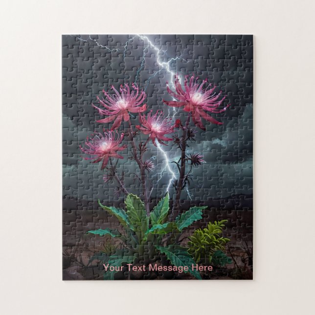 Quebra-cabeça Flor no Meio da Tempestade de Relâmpagos (Vertical)