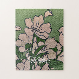 Quebra-cabeça Flor Verde Rosa