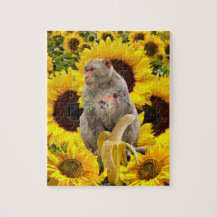 Quebra-cabeça Florais de Macaco Sunflower