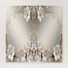 Quebra-cabeça Floral Branco Ornamentado