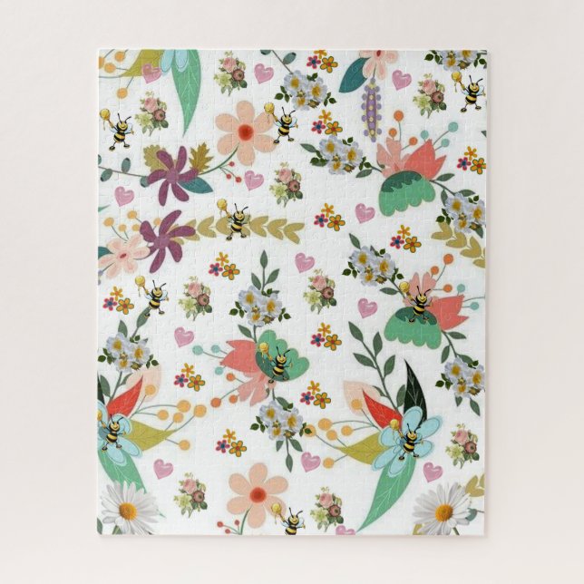 Quebra-cabeça Floral Colorida Bumblebee (Vertical)